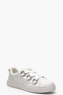 Boohoo Bethany Eyelet Chunky Lace Trainers