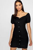 Boohoo Square Neck Horn Button Dress