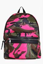 Boohoo Coloured Camo Backpack Pink