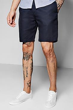 Boohoo Smart Linen Mix Chino Shorts