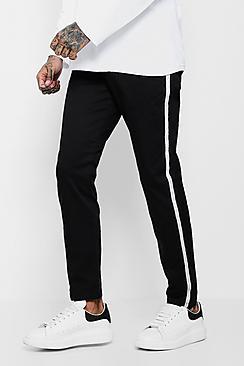 Boohoo Slim Fit Trouser With Side Stripe Panel