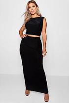 Boohoo Plus Slinky Maxi Skirt Co Ord