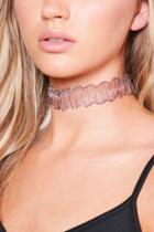 Boohoo Arabella Ruffled Chiffon Choker Nude