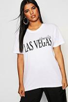 Boohoo Plus Vegas Slogan T-shirt