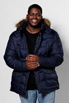 Boohoo Big And Tall Padded Parka Jacket