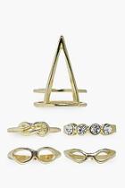 Boohoo Annabelle Geometric Ring Pack