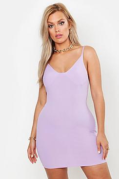 Boohoo Plus Rib Tie Strap Bodycon Dress