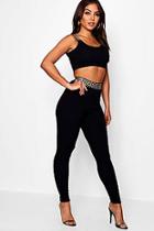 Boohoo Sury Aztec Tape Crop Top & Leggings Co-ord