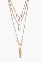 Boohoo Bella Layered Trinket Charms Layered Necklace