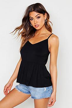 Boohoo Strappy V Neck Smock Top