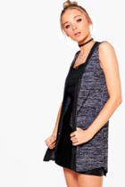 Boohoo Megan Zip Sleeveless Top Black