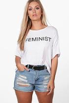 Boohoo Plus Zena 'feminist' Slogan Tee