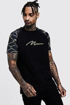 Boohoo Man Signature Raglan Chain Print T-shirt
