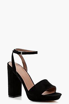 Boohoo Lydia 2 Part Sandal Platform Heel