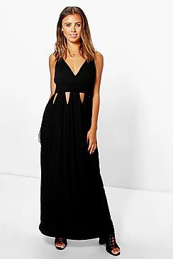 Boohoo Petite Diana Keyhole Detail Maxi Dress