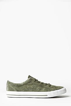 Boohoo Khaki Suedette Lace Up Trainers