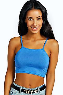 Boohoo Cally Basic Spaghetti Strap Super Crop Top
