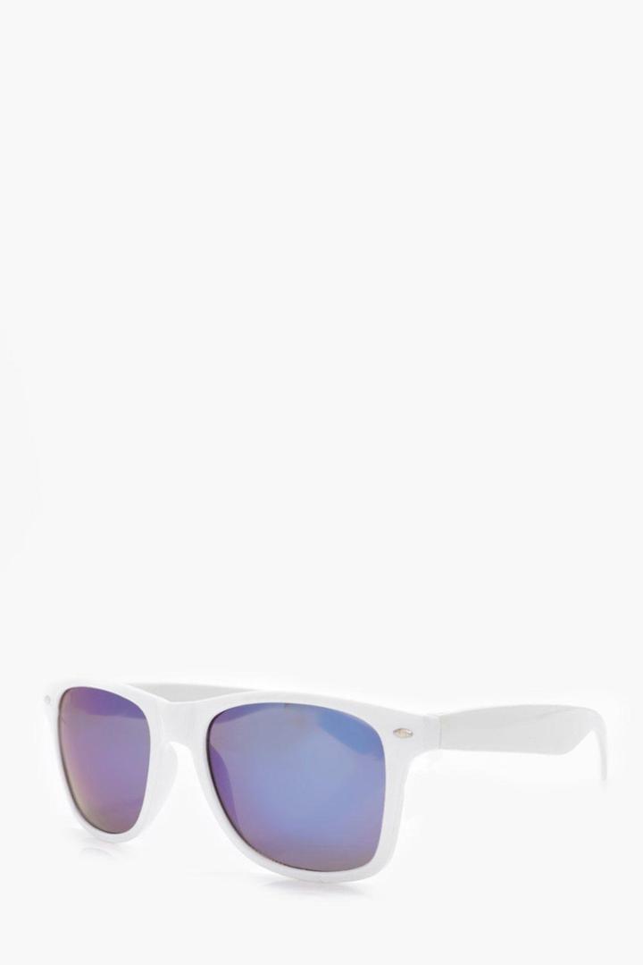 Boohoo White Frame Wayfarer Sunglasses White