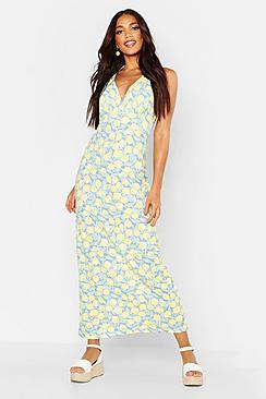 Boohoo Plunge Halterneck Maxi Dress