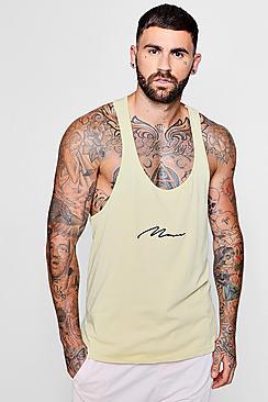 Boohoo Man Signature Embroidered Extreme Racer Vest