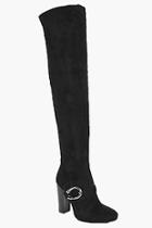 Boohoo Anya Buckle Trim Over The Knee Boot