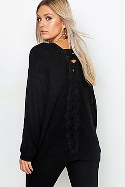 Boohoo Plus Fisherman Knit Cardigan
