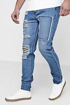 Boohoo Skinny Fit Distressed Patchwork Jeans