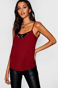 Boohoo Layered Lace Woven Cami