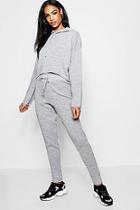 Boohoo Boutique Heavy Knitted Crop Lounge Set