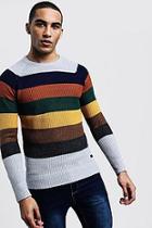 Boohoo Fisherman Knit Colour Block Stripe Sweater