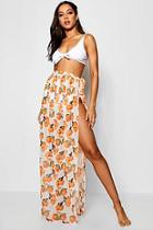 Boohoo Charlotte Clementine Print Beach Sarong