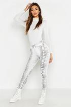 Boohoo Snake Print White Legging