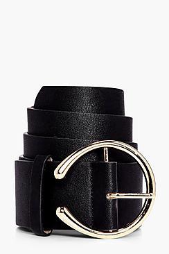 Boohoo Zoe Circle Buckle Boyfriend Belt