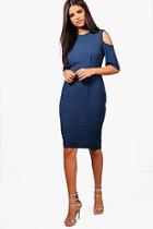 Boohoo Daisy Cold Shoulder Midi Dress