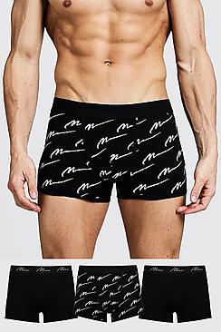 Boohoo 3 Pack Man Script Boxer Shorts