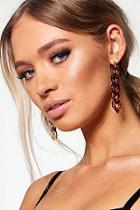 Boohoo Tortoiseshell Chain Drop Earrings