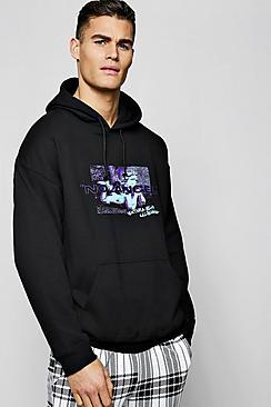 Boohoo Oversized No Angel Print Hoodie