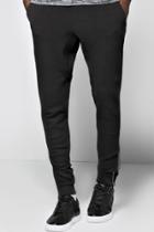 Boohoo Skinny Joggers With Ankle Zips Black