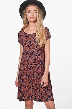 Boohoo Agnieszka Paisley Swing Dress