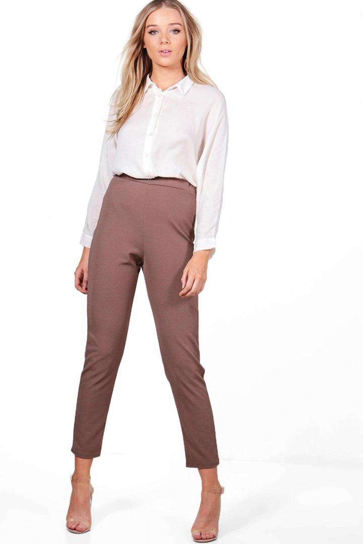 Boohoo Emily Skinny Trouser Mocha