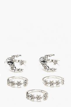 Boohoo Cosmic Ring Pack