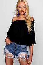 Boohoo Kira Off The Shoulder Top With Flared Sleeve