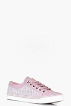 Boohoo Kate Mesh Insert Lace Up Trainer