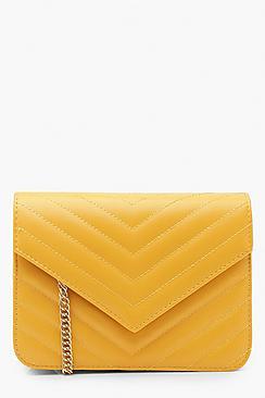 Boohoo Structured Chevron Quilt Cross Body Bag