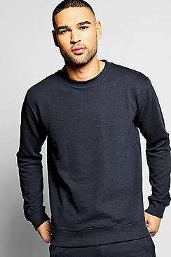 Boohoo Crew Neck Ottoman Rib Sweatshirt