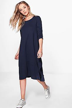 Boohoo Araceli Long Sleeved Oversized Midi Dress