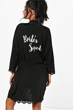 Boohoo Erin Brides Squad Robe