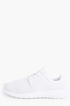 Boohoo Lace Up Mesh Trainers White