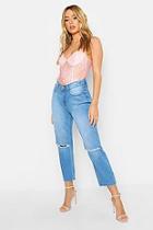 Boohoo Petite Ripped Knee Mom Jean