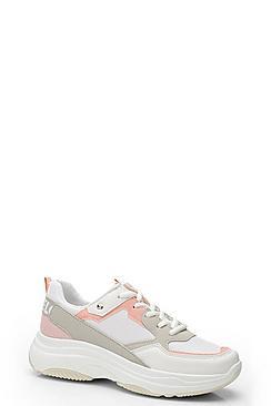 Boohoo Chunky Platform Lace Up Trainers